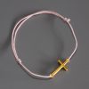 NU1619 Pink-Gold Μαρτυρικό Βάπτισης Βραχιόλι Με Σταυρό NU-1619