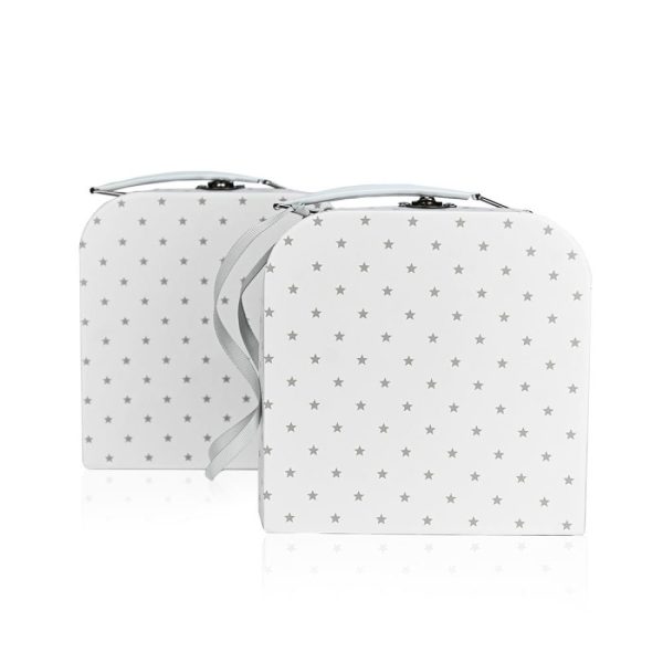2324-1100x1100 Μπομπονιέρα Βαλιτσάκι Lunch Box Γκρι Με Αστεράκια ST00747