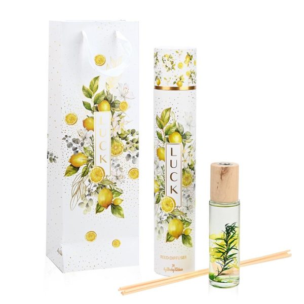 3131-1100x1100 Μπομπονιέρα Αρωματικό Xώρου Luck Lemon 120ml Μαζί Με Τσάντα Δώρου