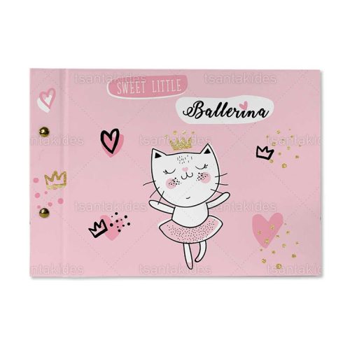 Βιβλίο Ευχών Βάπτισης Για Κορίτσι Με Θέμα Ballarina Cat TS193 Βιβλίο Ευχών Βάπτισης Για Κορίτσι Με Θέμα Ballarina Cat TS193