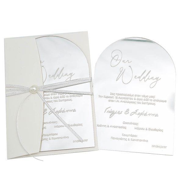 INV841-copy Προσκλητήριο Γάμου “Our Wedding” Plexiglass Σε Οβάλ Σχήμα INV/841