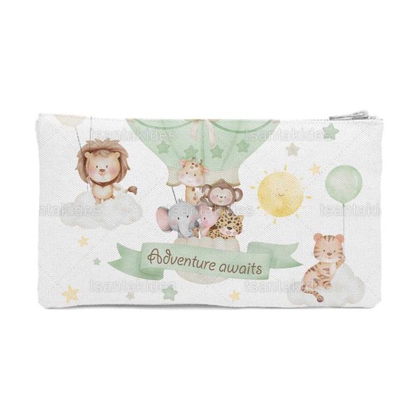 ufasmatino_portofolaki_textile_wallet_tsantakides_baptism_baptisi_TS752_jungle_animals_on_hot_air_balloon_zoa_tis_zouglas_se_aerostato Μπομπονιέρα Βάπτισης Υφασμάτινο Πορτοφολάκι