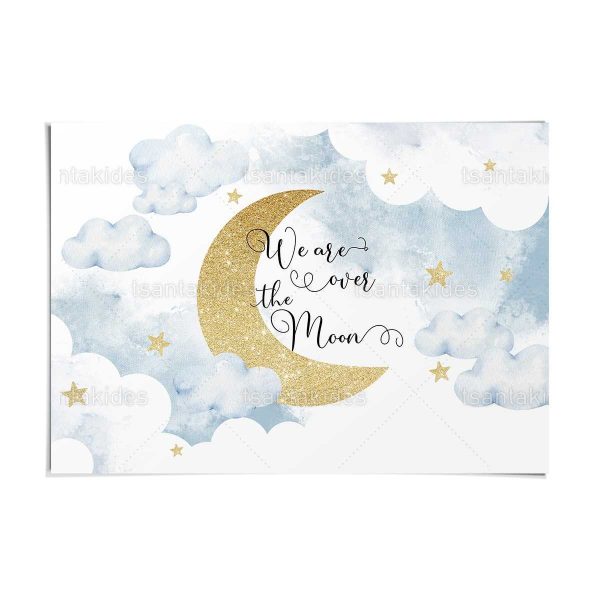 xartino_soupla_paper_placemat_tea_towel_vaptisis_baptism_tsantakides_TS753_over_the_moon_xaroumenos_os_to_faggari_kai_pisw Σουπλά Βάπτισης