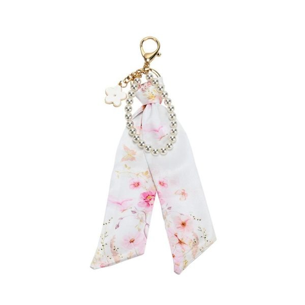 Μπομπονιέρα Charm Με Μαντιλάκι Και Πέρλες Pink Blossom ST01007
