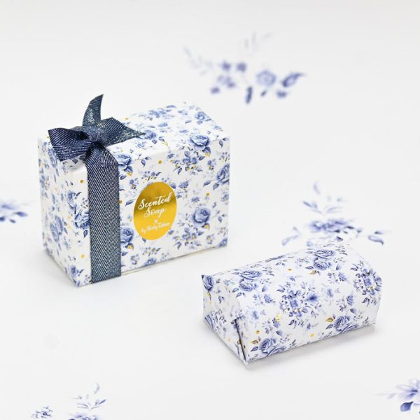 4853-1100x1100 Μπομπονιέρα Σαπούνι Blue Flowers ST00980