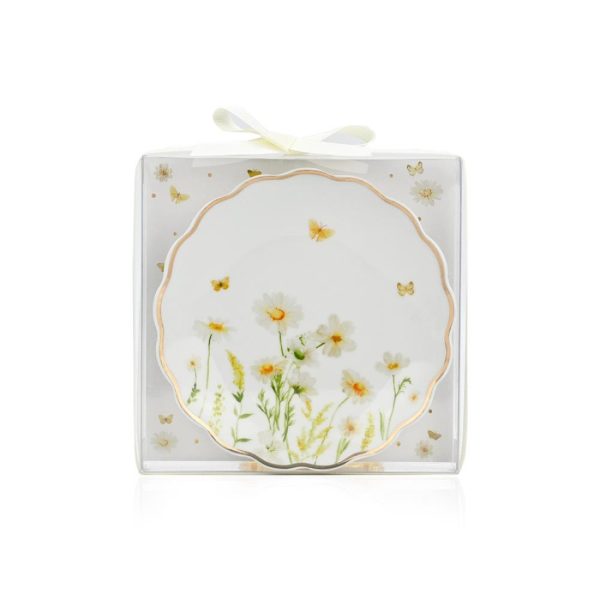 Μπομπονιέρα Βάπτισης Πιατάκι Πορσελάνη Daisy ST01023