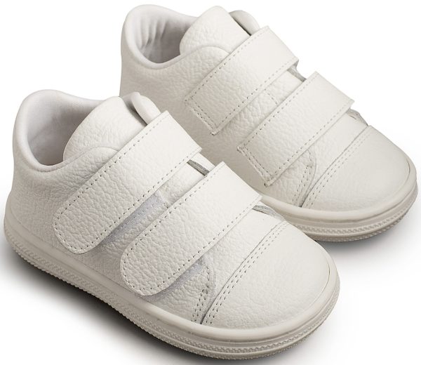 BS3028-WHITE1-BABYWALKER Βαπτιστικά Παπούτσια Για Αγόρι Περπατήματος Sneakers BS3028