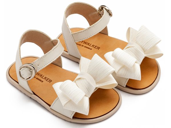 BS3592-IVORY1-BABYWALKER Βαπτιστικά Παπούτσια Για Κορίτσι Περπατήματος Πέδιλο BS3592