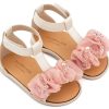 BS3601-IVORY-PINK1-BABYWALKER Βαπτιστικά Παπούτσια Για Κορίτσι Περπατήματος Πέδιλο BS3601