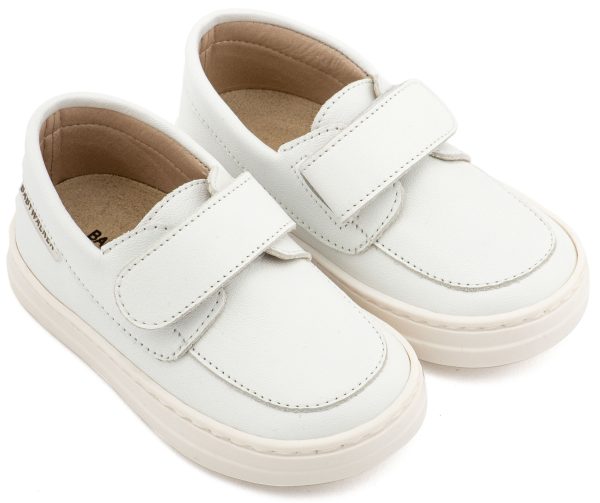 BW4310-WHITE1-BABYWALKER Βαπτιστικά Παπούτσια Για Αγόρι Περπατήματος Μοκασίνια BW4310