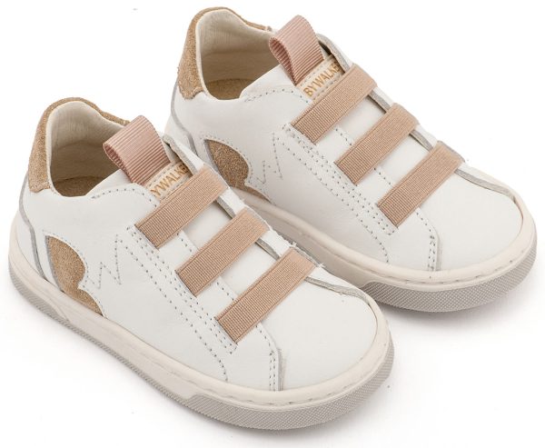 EXC8005-WHITE-BEIGE1 Βαπτιστικά Παπούτσια Για Αγόρι Περπατήματος Sneakers EXC8005