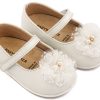 PRI2660-IVORY1-BABYWALKER Βαπτιστικά Παπούτσια Για Κορίτσια Πρώτα Βήματα Γοβάκι Pri 2660