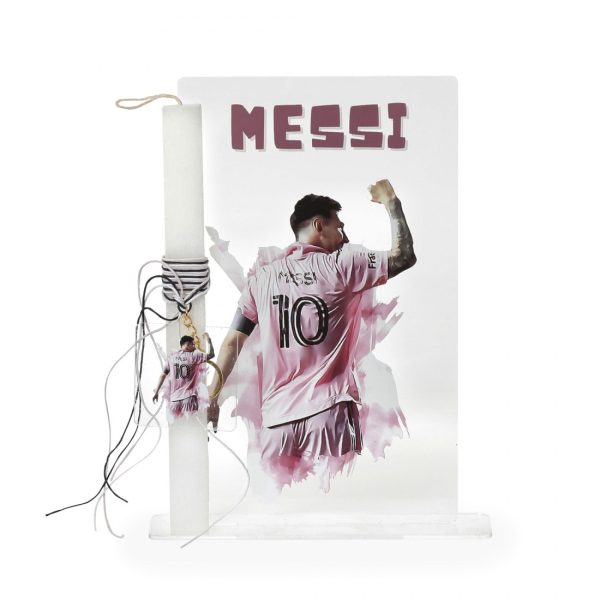 bel24_pasx_messi-890 Πασχαλινή λαμπάδα με θέμα Messi σε εκτυπωμένο πλεξιγκλάς Υ.26 Π.16