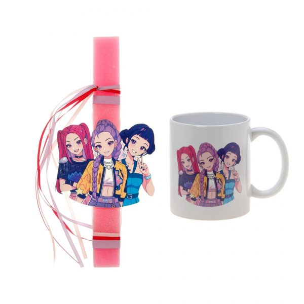 bel_pasxa_huntrix-koupa-pls-2607 Πασχαλινή λαμπάδα για κορίτσια Pop Stars / Music Idols Huntrix με ένα εντυπωσιακό δώρο κούπα με θέμα που ξεχωρίζει για τα έντονα χρώματα. Μοντέρνος σχεδιασμός με φιγούρες τραγουδιστριών (Pop Idols), μικρόφωνα και μουσικές νότες. Ιδανικό για fans της K-Pop και της μουσικής.